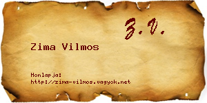 Zima Vilmos névjegykártya