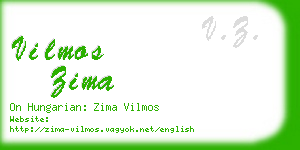 vilmos zima business card